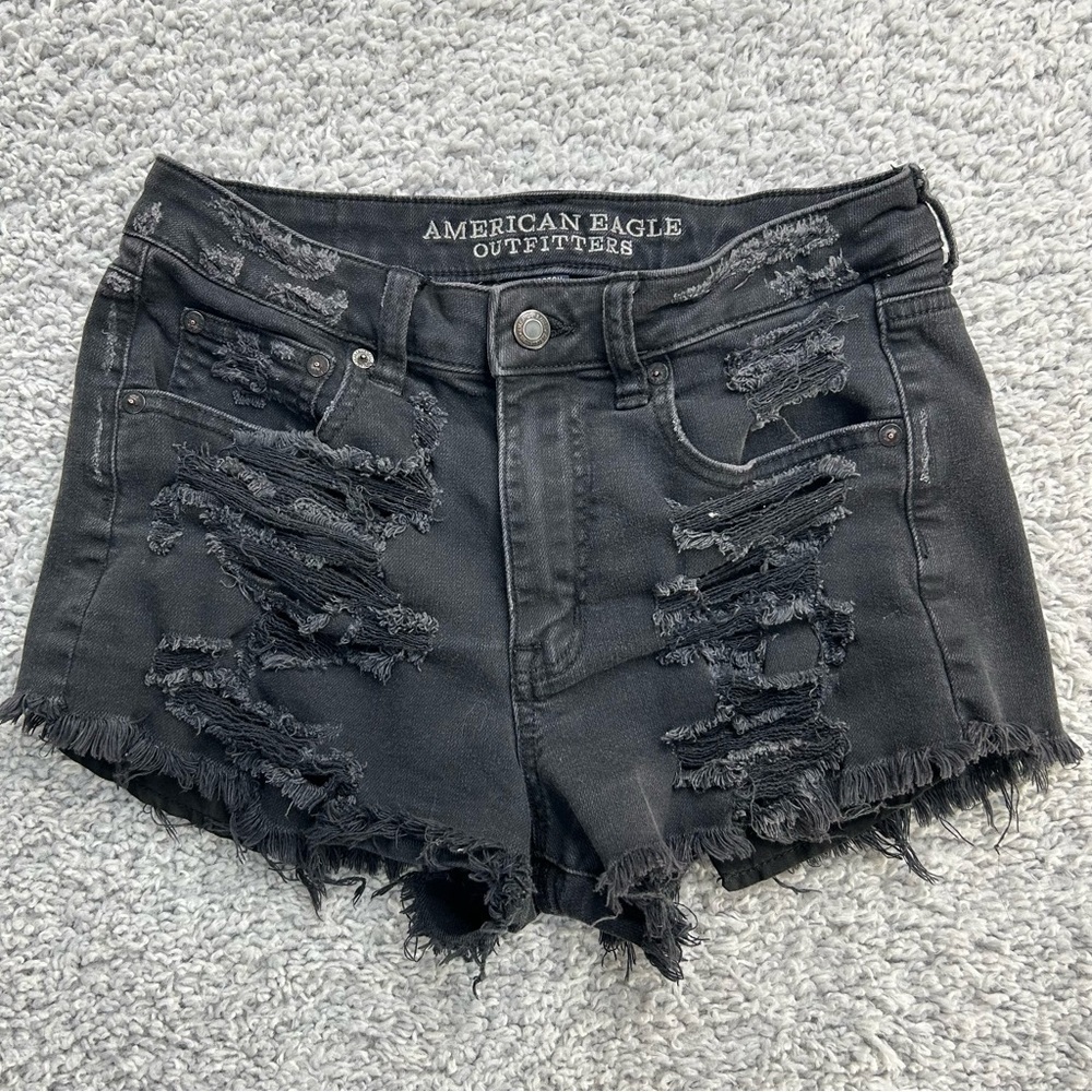 American Eagle Shorts Womens 4 Vintage Hi Rise Festival Stretch Holes Distressed